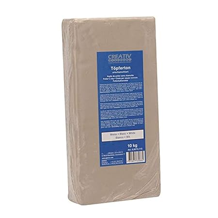 CREATIV DISCOUNT ® Glorex Töpferton unschamottiert 10kg Weiss