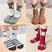 OLABB Toddler Socks with Grips Animal Crew Socks Non-skid 6 Pairs Gift Set…
