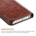 iPhone SE Case, Benuo [Vintage Book Series 2] iPhone 5S Genuine Leather Case, Protective Folio Case Flip Cover [1 Card Slot] with Stand for Apple iPhone SE 5S 5Decorative Stitching (Stylish Brown)