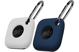 Geiomoo Silicone Case for Tile Mate 2024, Tile Mate 2022, Soft Scratch Resistant Cover with Carabiner (2 Pack White+Navy Blue)