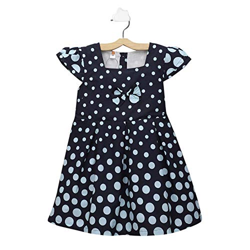 Hopscotch-Girls-Cotton-Sleeveless-Polka-Dot-Frock-with-A-Bow-in-Navy-Color Hopscotch-Girls-Cotton-Sleeveless-Polka-Dot-Frock-with-A-Bow-in-Navy-Color