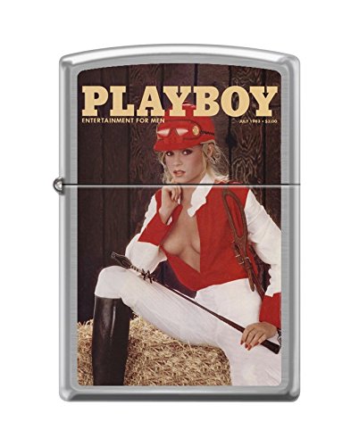 Zippo Playboy Cover July 1983 Pocket Lighter, Brushed Chrome