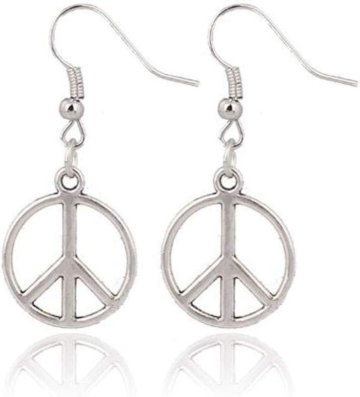 GuffmanCND Silver Peace Sign Earrings - Retro Handmade Hippie Jewelry