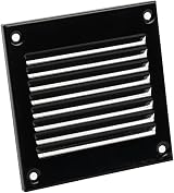 EUROPLAST 100x100mm Black Metal Air Vent Grille Cover with Insect Mesh