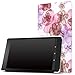 MoKo Case for Fire HD 8 2015 [Previous 5th Gen ONLY] - Ultra Lightweight Slim-shell Stand Cover with Auto Wake/Sleep for Amazon Kindle Fire HD 8" Display Tablet (NOT FIT Fire HD 8 2016), Floral PURPLE
