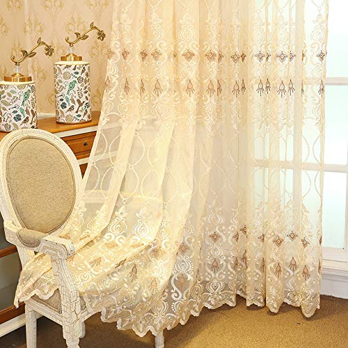 Pureaqu Luxury Sheer Curtains 84 Inches Long For Living Room