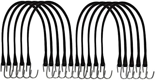 Phantomx 10pc Natural Rubber 51027A Tie Down Round End HD 21" Bungee Cord Hook Strap