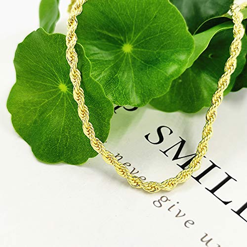 Cuban Chain Bracelets Gold Plated Link Homme/Femme,Rope Chains, Bijoux Fantaisie,19/45CM Gold (45)