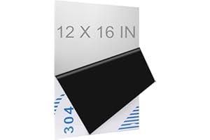 CKVIHAV 304 Stainless Steel Sheets Metal 12" x 16" x 1/64" (0.50MM) Inch 304 Stainless Steel Plates 24 Gauge Stainless Steel Shim Stock Plates Metal Sheets for Crafting, Stovetop, Snow Frosted Surface