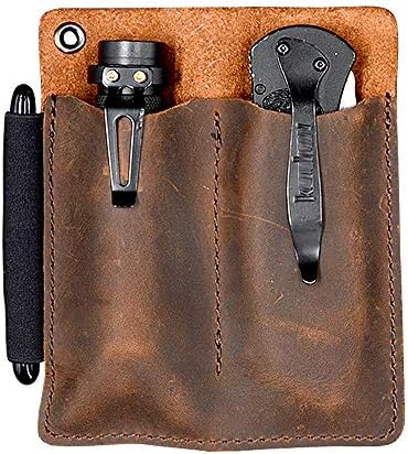 Leather Pocket Organizer For Knives Flashlights Or Other EDC Tools - View #3