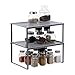 NEX Kitchen Cabinet And Counter Shelf Organizer, Expandable & Stackable, Silver