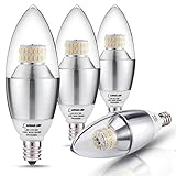 LOHAS® LED Candelabra Bulbs, 60 Watt Equivalent Light Bulbs, 6-Watt Dimmable Daylight White 5000K LED Chandelier Bulb, E12 Candelabra Base LED Light Bulbs for home Lighting(Pack of 4)