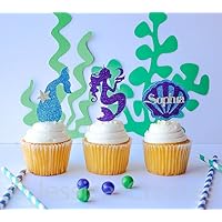 Mermaid Cupcake Toppers - Little Mermaid - Under the Sea Party - Little Mermaid Party - Mermaid