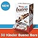 Kinder Bueno Milk and Hazelnut Cream Candy Bar Packs 2 Individually Wrapped Bars Per Pack Perfect Valentine's Day Gifts for Kids, hazelnut,milk chocolate, 30 Count