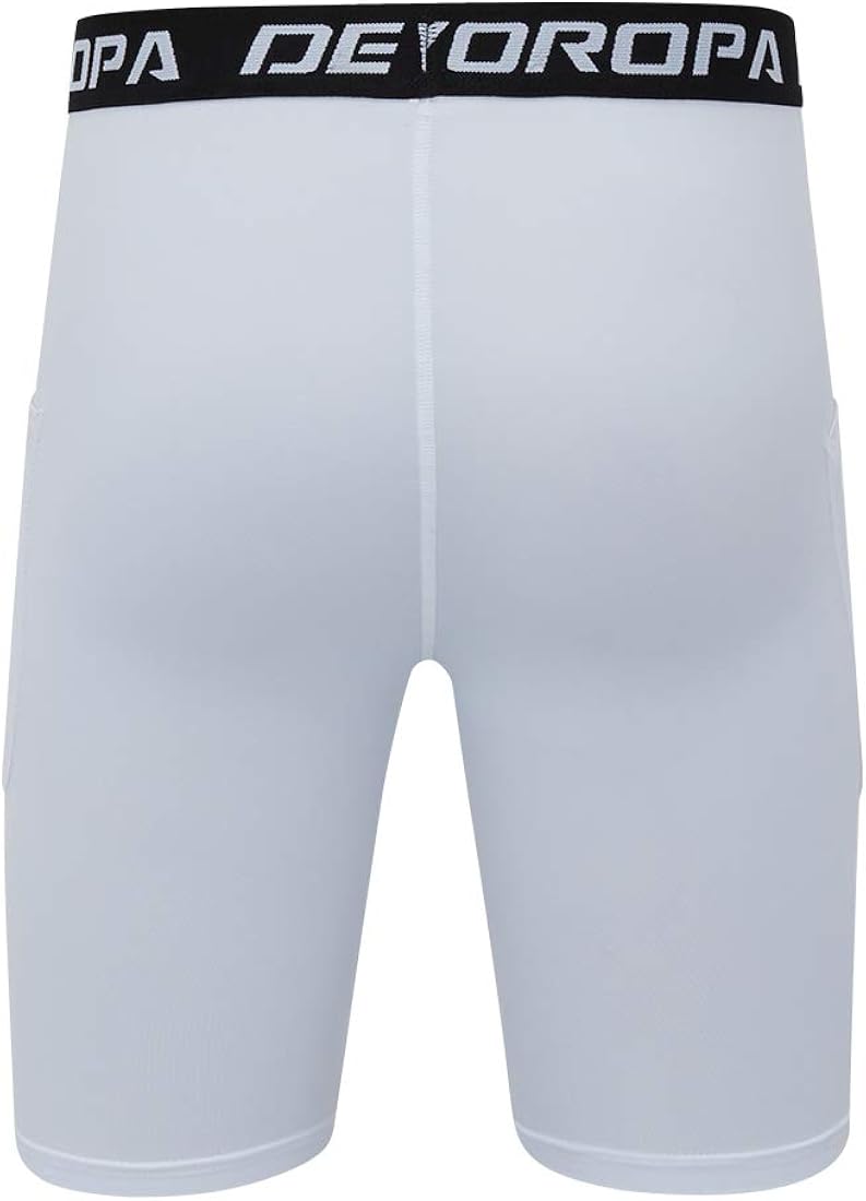 Devoropa Youth Boys' Compression Shorts Performance Athletic Base Layers Workout Training Underwear Side Pocket (Pack of 2): Clothing