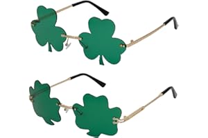 Zienlay St. Patrick's Day Glasses Irish Shamrock Sunglasses, Leprechaun Costume Green Clover Eyeglasses Saint Patricks Gift