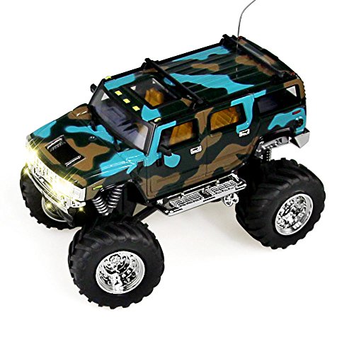 haomsj Hummer RC Radio Remote Control Car Off-Road Rock Vehicle 1:43 High Speed Alloy Racing Cars Camouflage (49MHz)