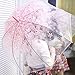 Dracarys Transparent Umbrella - Sakura Umbrella - Clear Cherry Umbrella - Flower Bubble Dome Shape Rain Umbrella - Half Automatic Umbrella for Girls Ladies and Kids – Dracarys (red)