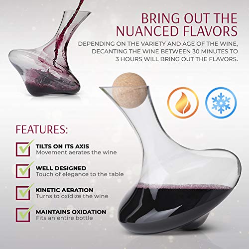 Wine Decanter Aerator Hand Blown Carafe Aerator Red Wine Glass Decanters for Red Wine Wine