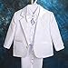 Dressy Daisy Baby Boy' 5 Pcs Set Formal Tuxedo Suits No Tail Wedding Christening Outfits Size 12 Months White