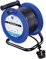 Masterplug Four Socket 30m Open Cable Reel Heavy Duty with Thermal Cut-Out