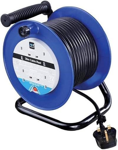 Masterplug Four Socket 30m Open Cable Reel Heavy Duty with Thermal Cut-Out