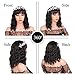 Synthetic Curly Bob Wig with Bangs for Black Women Medium Black Short Curly Wavy Wig Natural Heat Resistant Fiber Wavy Bob Cut Wigs Shoulder Length Wig Black Bob Wavy