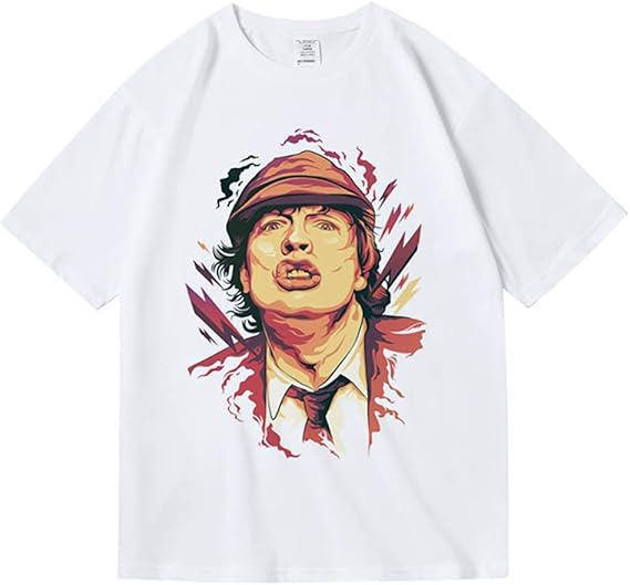 Amazon Acdc ロック アメリカ 流行 欧米風 音楽 Tシャツ メンズ レディース Tシャツ 夏服 スポーツ プリント 半袖 個性的 無地 ゆったり 通気性 ファッション Tシャツ カットソー 通販