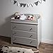 South Shore Cotton Candy Changing Table with Drawers, Soft Gray