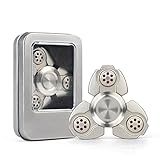 Dacra For UFO Tri-Spinner Silver Fidget Time Killer Focus ADHD EDC Toy With Beautiful Look and Great for Deep Thought & Anxiety Relief, Smaller Friction and Stable Bearing