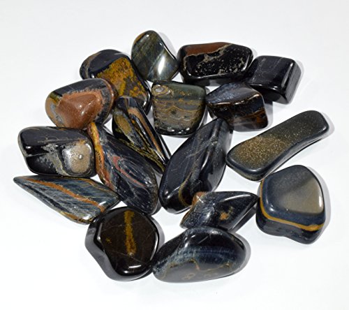Natural Blue Tiger Eye Cabochon Pebbles Chatoyant Gemstone Mineral Cabs Polished Quartz Crystal Hawk's Eye Tumbled Stone from Africa - 5 PCS