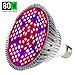80W Led Grow Light Bulb, Plant Light Bulbs Full Spectrum for Indoor Plants Hydroponics Vegetables and Seedlings, Grow Bulb for Flowers Tobacco Garden Greenhouse and Organic Soil (E26 120LEDs)