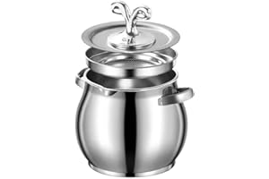 Stainless Steel Oil Filter Pot, Large Capacity Bacon Grease Saver with Strainer, Kitchen Cooking Oil Container, Oil Storage P