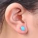 RongXing Jewelry 2016 New Cute 925 Women and Girls Oval Blue Opal Silver Stud Earring(8.5mm6.5mm)