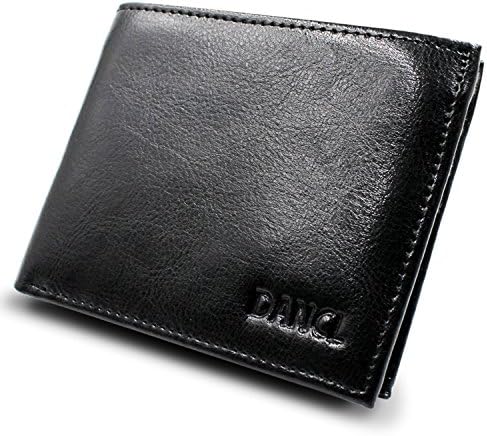 Slim Leather Wallet for Men - Bifold Zippered Wallet with 8 Card Slots,Durable wallet with 2 bill holders, Travel Wallet 2 Quick Access ID Windows, Minimalist Leather Wallet (retro black)