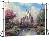 Ouyida Fairy tale castle 7' x 5' CP Pictorial cloth photography Background Computer-Printed Vinyl Backdrop TP50