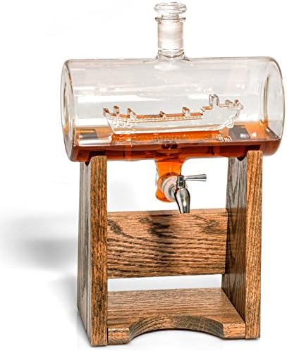 LST Liquor Decanter – Scotch Whiskey Decanter - 1150ml Dispenser for Alcohol - Vodka, Bourbon, Rum, Wine, Whiskey, Tequila or Even Mouthwash - Glass Landing Ship, Tank from Prestige Decanters