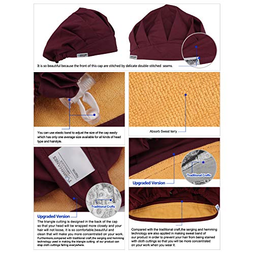 TOMMHANES AMISGUOER Bouffant Hat Work Leisure Cap One Size Multiple Colors(Color04)
