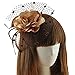 Coolwife Womens Fascinator Veil Flower Cocktail Tea Party Headwear (Coffee)