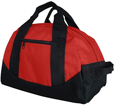 iEquipDuffle Bag, Gym, Travel Bag Two Tone (Red - small (12" x 8" x 8"))