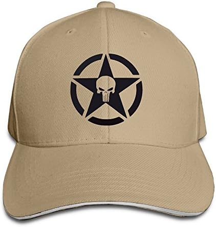 Black Jeep Army Star Punisher Skull Natural Sandwich Snapback Peaked Cap For Men&amp;women