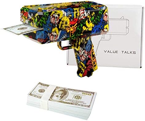ValueTalks Spray Money Gun Cash Gun Party Fun Toy Cash Cannon Shoot Gun for Party (Graffiti)