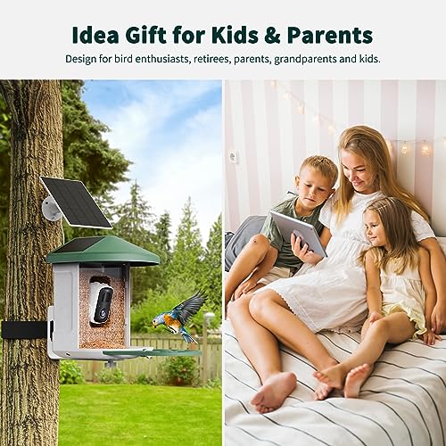 HARYMOR Smart Bird Feeder Camera with AI Identify Bird Species&Dual