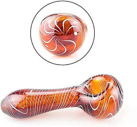 Newest Portable Pipe, 4 Inch Handmade Art Collection Glass Tube (Brown Stripes)
