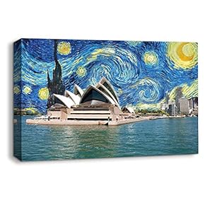 Van Gogh Starry Night Painting Artwork for Home Framed