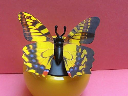LIMITED EDITION Solar Dancing Butterfly IRIDESCENT Moving Wings Flying YELLOW Pot Flip Flap HURRY RARE!