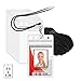 Mifflin-USA Lanyard with Vertical ID Name Holder (Black Cord, Clear 2.25x3.5 Inch Card Holder, 6 Pack)