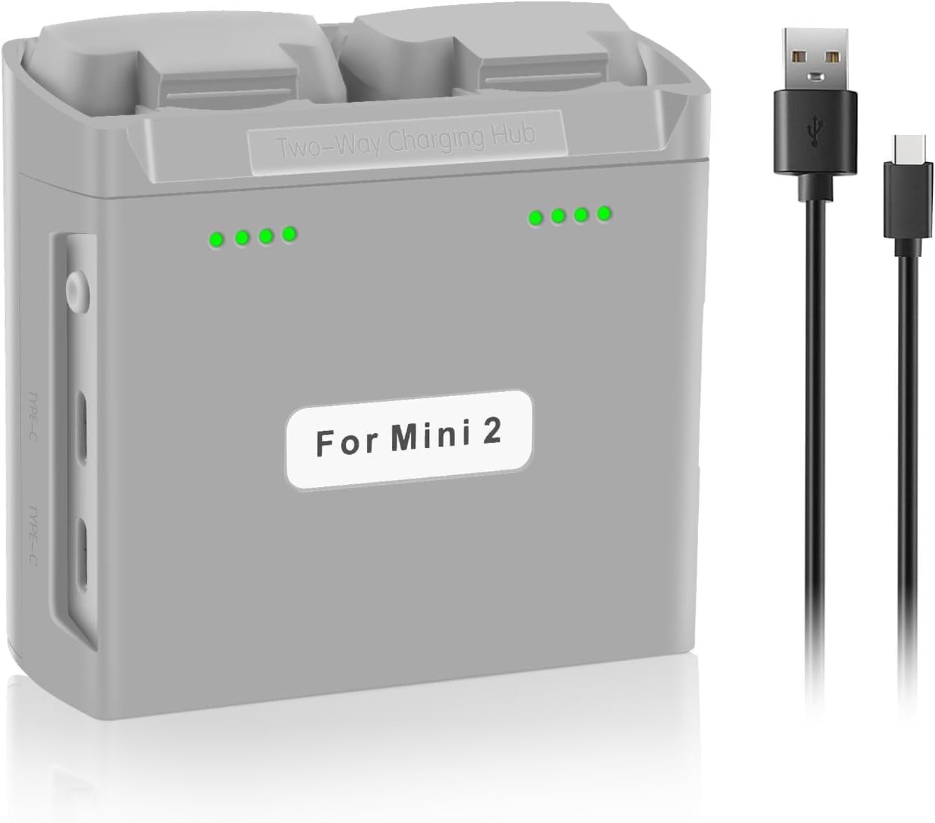 Compact Two-Way Smart Drone Battery Charger, Portable Bidirectional Charging Hub for Mini 2 and Mini SE