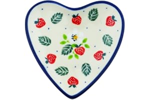 POLMEDIA POLISH POTTERY Polish Pottery 3½-inch Tea Bag or Lemon Plate made by Ceramika Artystyczna (Berry Burst Theme) + Certificate of Authenticity