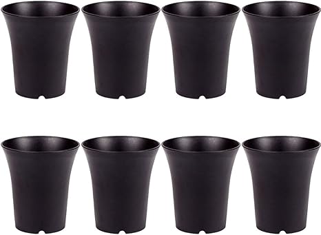 Amazon Co Jp Yardwe 10ピース保育園フラワーポットプラスチック植物保育園ポットシード多肉植物植木鉢黒の移植を開始 ホーム キッチン